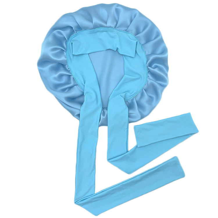 Simple Wide Ribbon Adjustable Silk Nightcap